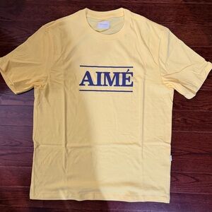 Aime Leon Dore Yellow Logo Short Sleeve T-Shirt New With Tags